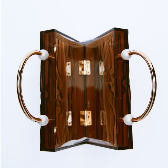 ZARA PEARL STRAP METHACRYLATE BOX BAG - Picture 2 of 4